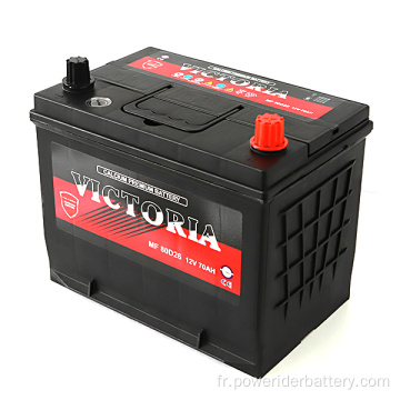 Batterie de démarrage de voiture au plomb-acide 12V 70AH 80D26 MF